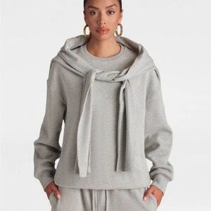 NWT KBB by Kahlana long sleeves double layer Crewneck heather Gray Sweatshirt